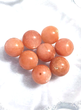 禧芙蓉XFORO金沙太阳石 日光石12.5mm圆珠手链散珠配件单珠