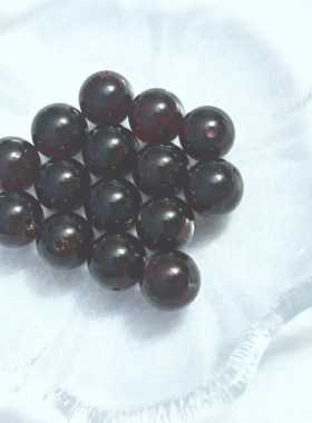 天然冰透酒红色石榴石 6mm-10mm圆珠散珠单珠串珠配件