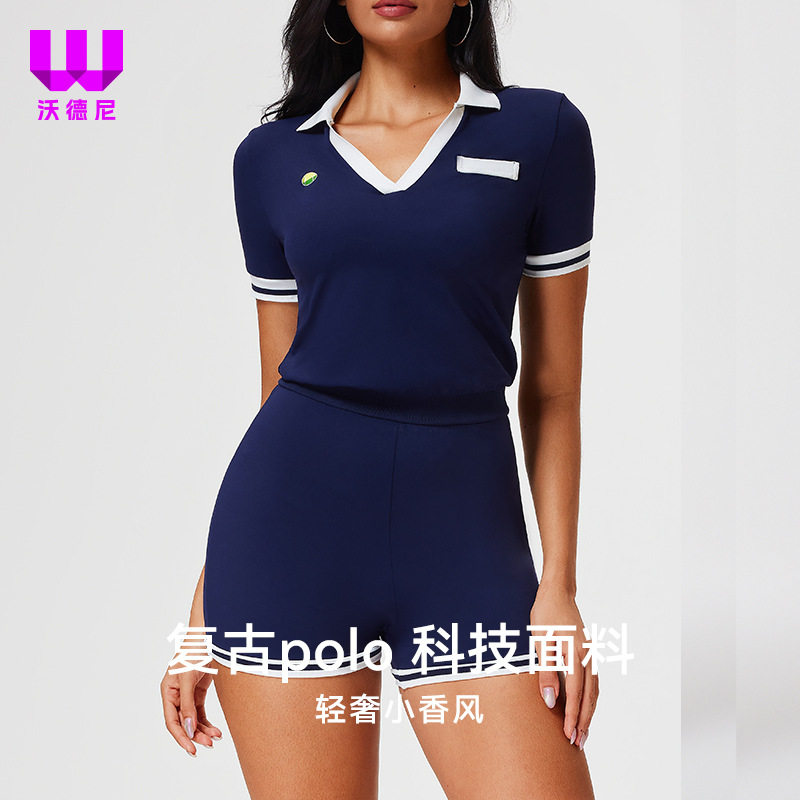 夏连体衣女运动polo显瘦网球休闲修身V领日韩短裤瑜伽定制连衣裙,淘宝优惠券,粉丝福利购,淘宝优惠卷