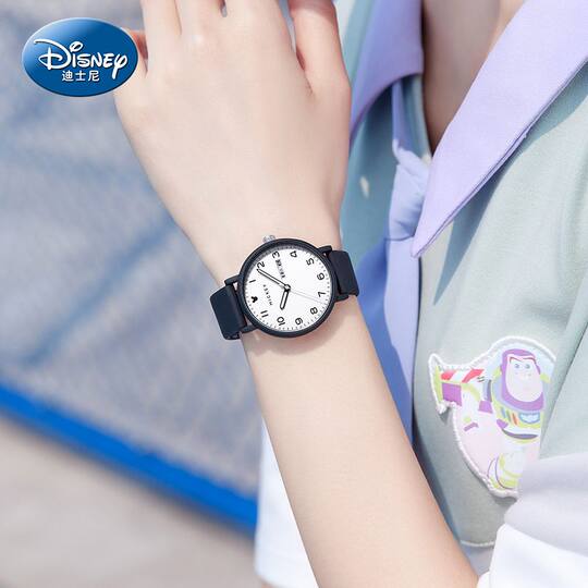 迪士尼考试专用手表女款时尚新款初高中学生防水静音电子表中考