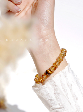 黄水晶手链黄塔晶巴西暴力黄手链