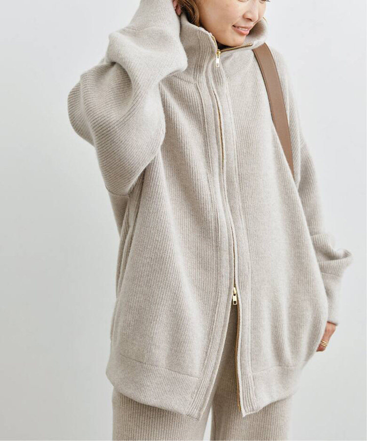 Deuxieme Classe 羊毛羊绒真丝混纺 厚实温暖 华丽肌理 拉链外套,淘宝优惠券,粉丝福利购,淘宝优惠卷