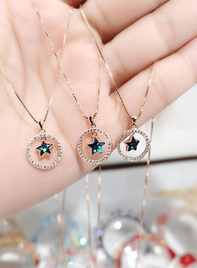INS冷淡风项链女925潮星星简约