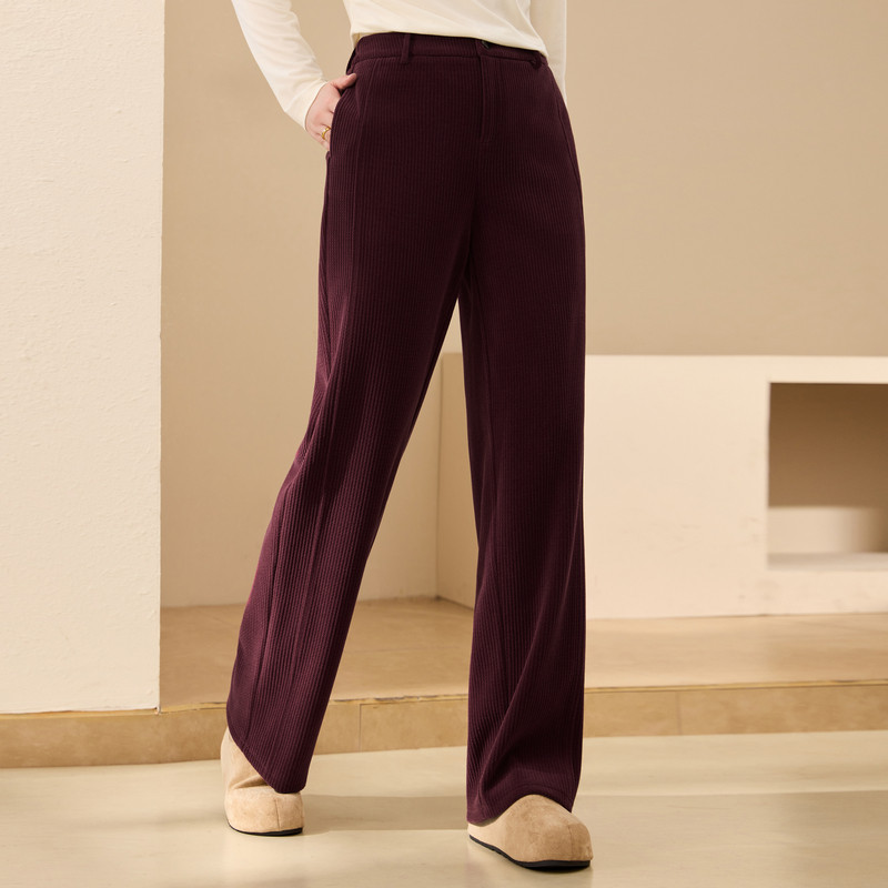 【慵懒舒适裤子】纤莉秀大码女装织带设计休闲裤胖mm2025冬装新款,淘宝优惠券,粉丝福利购,淘宝优惠卷