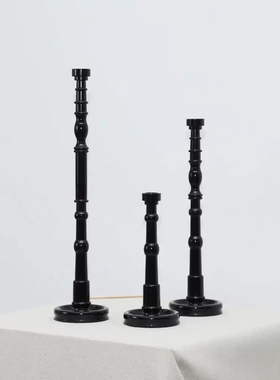 侘寂中古风样板房售楼部酒店大理石托盘烛台挂画杯子组合装饰摆件