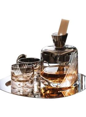 现代轻奢样板房客厅茶几把售楼处洽谈桌酒具花艺托盘组合装饰摆件