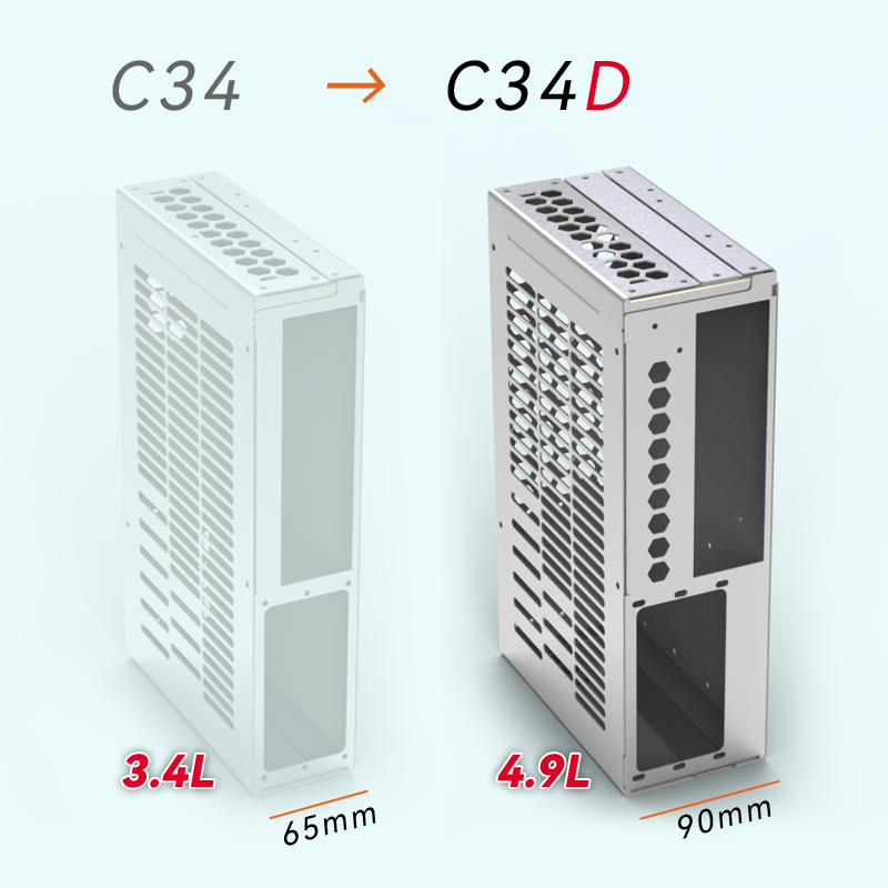 KL科隆机箱c34/c34D可变容积mini超小便携超强散热直插任何显卡-图1