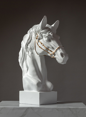 马到成功客厅摆件家居饰r品创意北欧风马头玄关酒柜轻奢装饰品摆