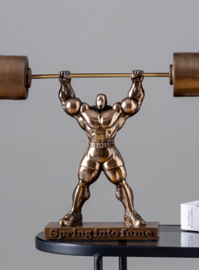 现代风抽象大力士模型一举成名人物肌肉男客厅工艺品雕塑摆件饰品