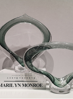 现代简约火苗创意桌面摆件家居饰品琉璃装饰样板房玄关北欧工艺品