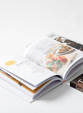 美食英文装饰书样板房陈列摆件咖啡馆西餐仿真厨房餐厅道具书加厚