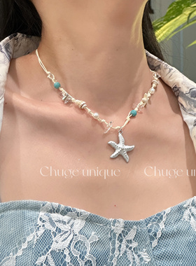 海边度假风贝壳项链女春2025新款