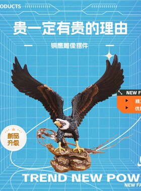纯铜鹰摆件展鸿图雄鹰老鹰铜雕像