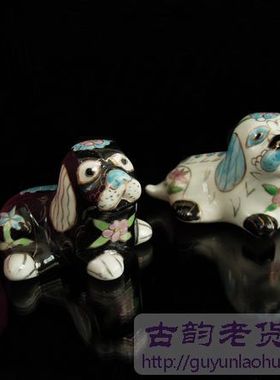 陶瓷动物手绘粉彩摆件