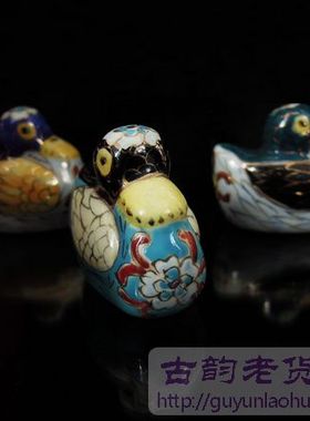 陶瓷动物手绘粉彩摆件