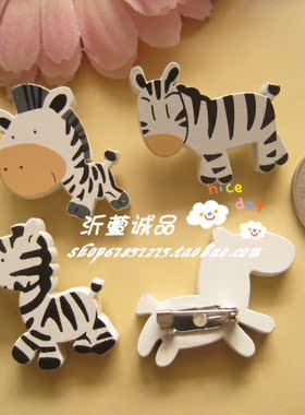 和风立体木头配饰胸章10个包邮