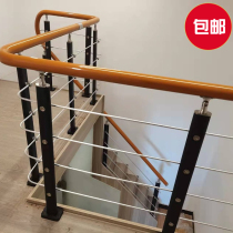 Wire Drawing Stairway Armrest Guardrails Solid Wood Home Indoor Loft Fence Balcony Pvc Railing Modern Minimalist Upright Post