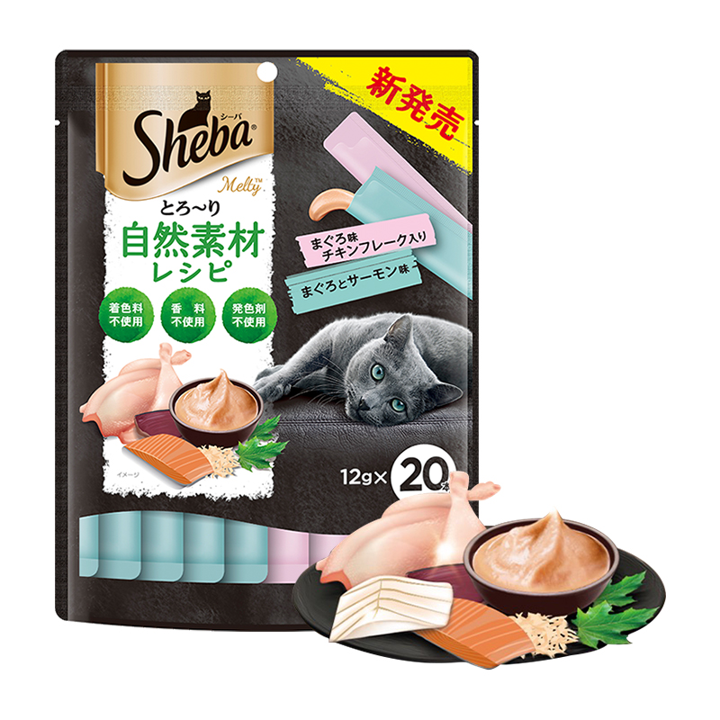 SHEBA/希宝自然素材系列进口成猫猫条猫零食软包240g（12g*20支）-图0