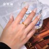 Jinzhifu olive branch solid gold ring adjustable