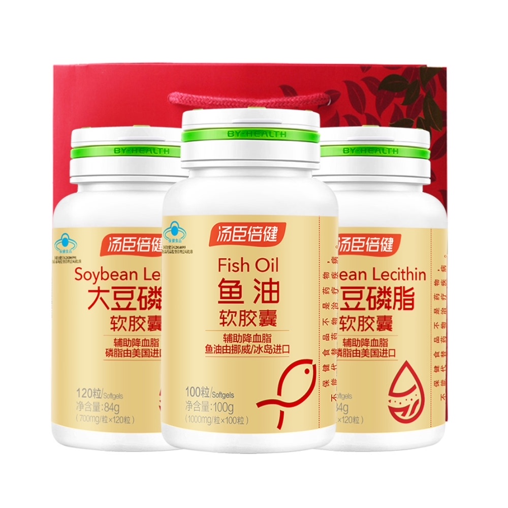天猫超市活动询客服】汤臣倍健深海鱼油dha鱼肝油大豆磷脂礼盒340粒*1套0