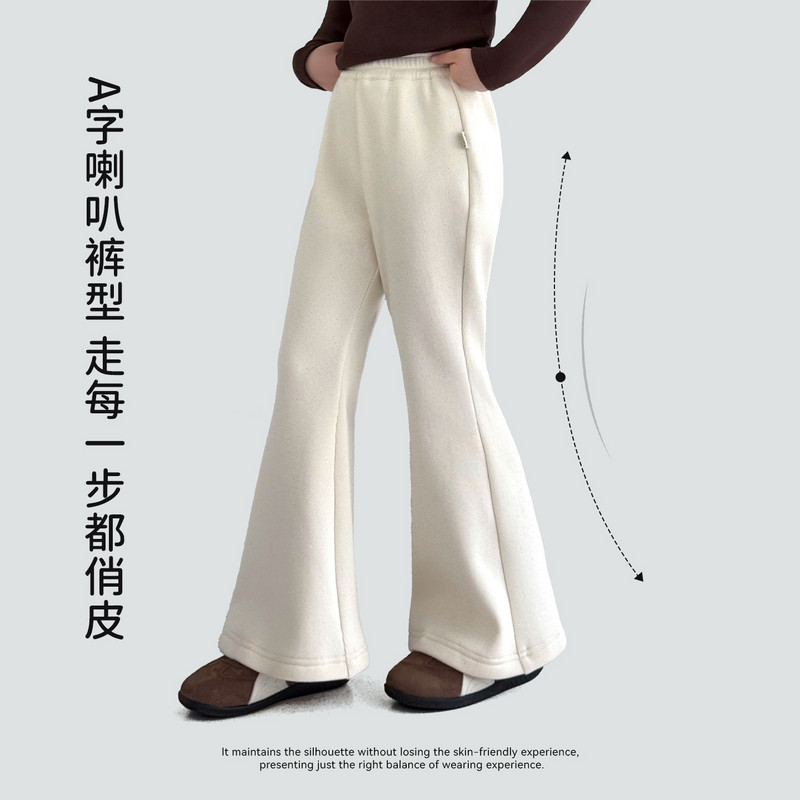 图图小象童装女童加绒裤子2025冬装新款女孩加厚保暖修身喇叭裤,淘宝优惠券,粉丝福利购,淘宝优惠卷