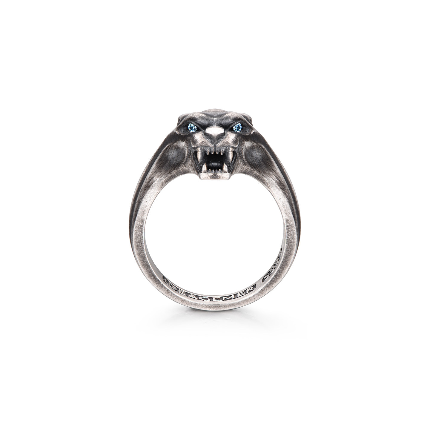 IDEAGEMER Sterling Silver Cheetah Ring Men's Vintage