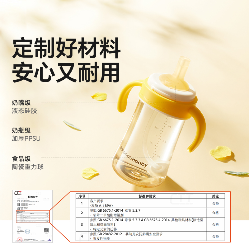皇宠好吸学饮杯防呛鸭嘴杯婴儿6个月一岁以上吸管奶瓶直饮牛奶杯