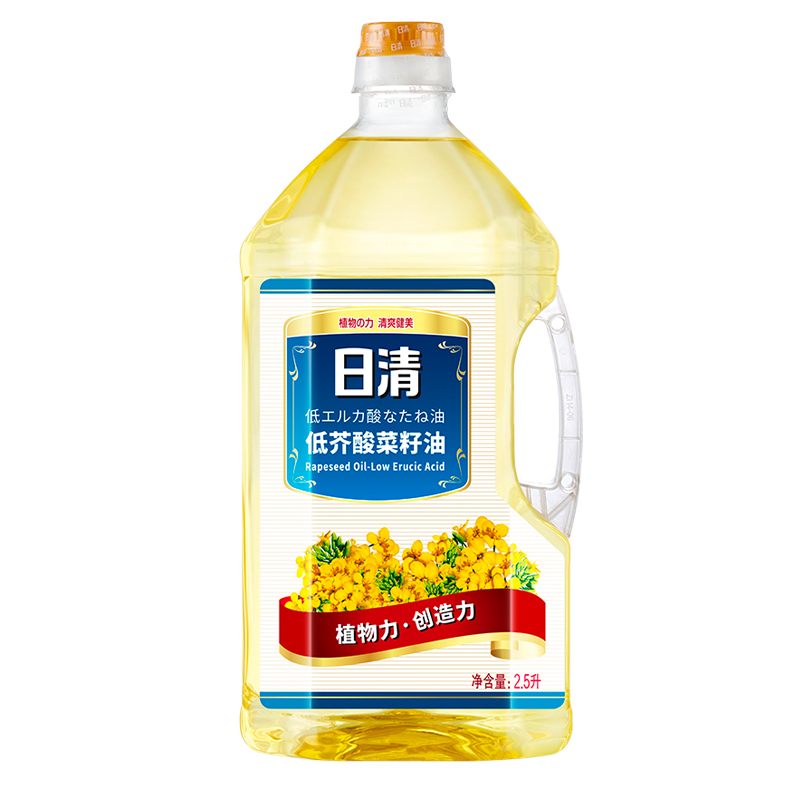 日清低芥酸非转基因菜籽油2.5L/桶清爽少烟植物油 - 图0