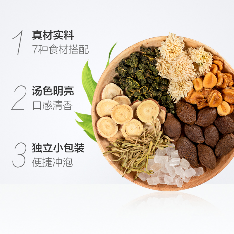 天猫超市养中和胖大海罗汉果菊花茶组合花草茶咽清润喉茶护嗓子15小袋盒装2