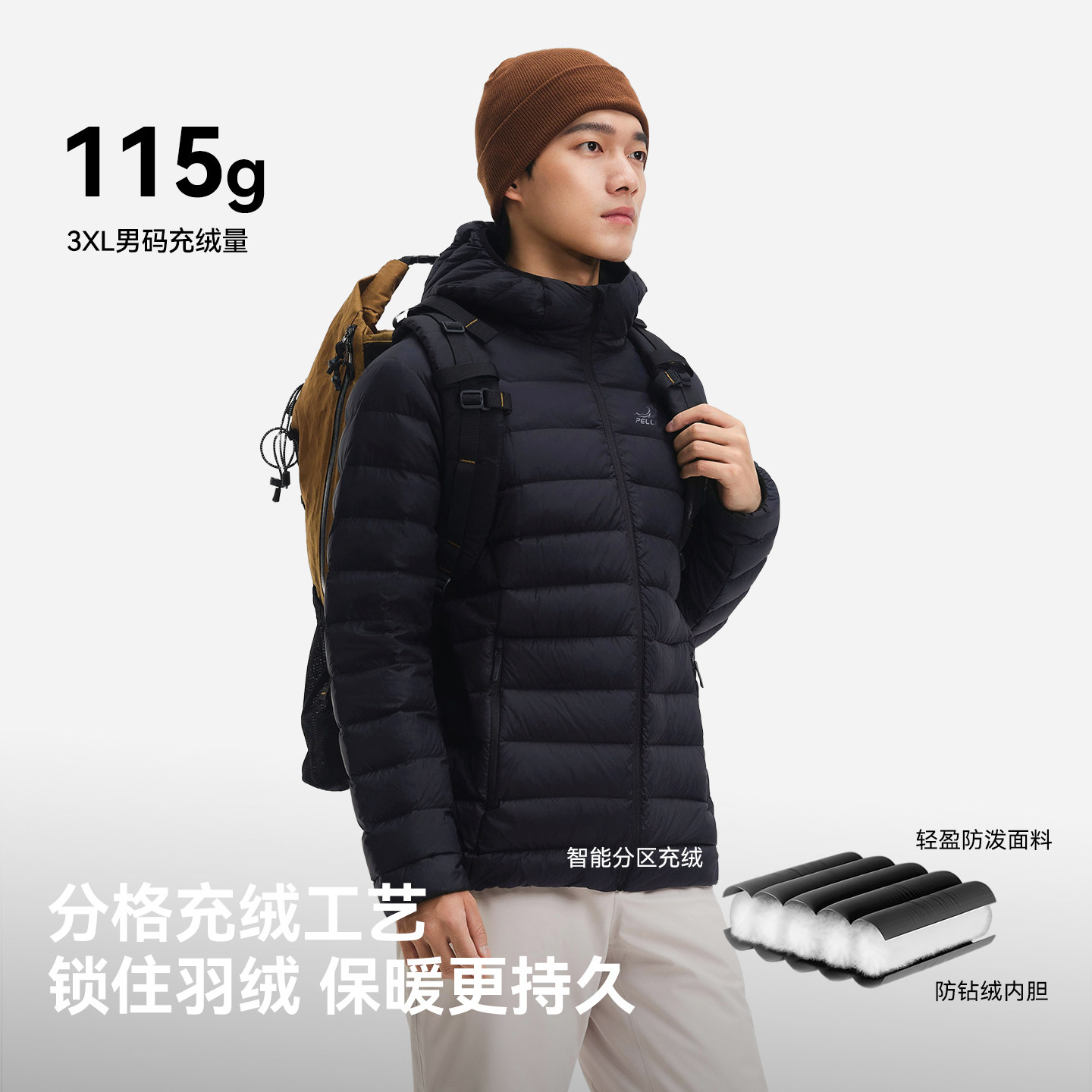 【经典3.0】伯希和轻薄排骨羽绒服800蓬女外套户外冲锋衣内胆男