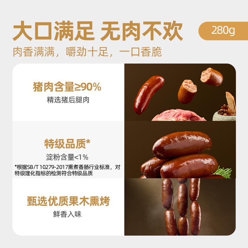 喵满分90%多肉脆皮肠600g约15根猪肉香肠烤肠 - 图0