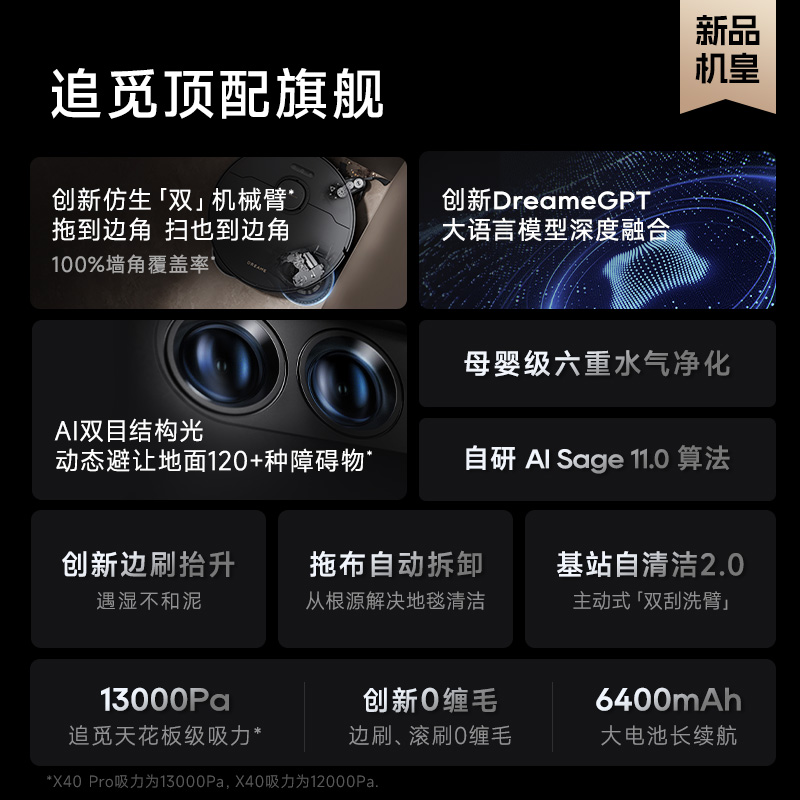 重磅！追觅X40Pro S10 PU扫地机器人洗地机器扫拖烘全自动上下水