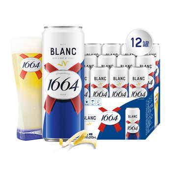 1664啤酒白啤酒果味啤310ml*12券后99元包邮
