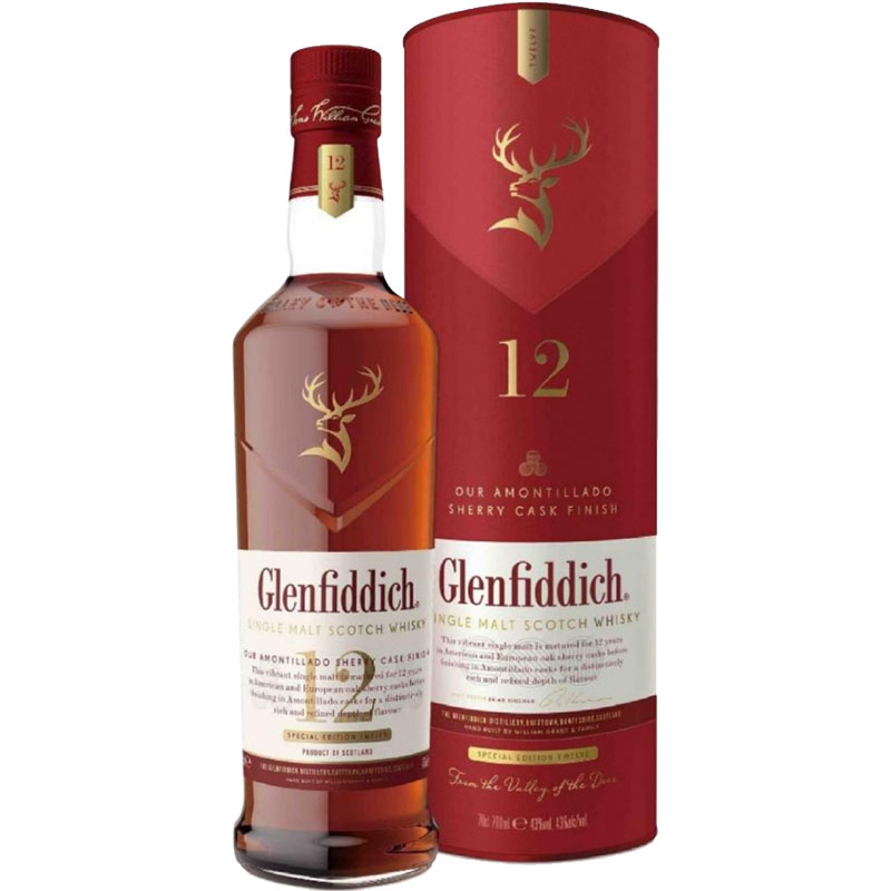 Glenfiddich格兰菲迪12年天使雪莉单一麦芽威士忌700ml×1瓶 - 图0