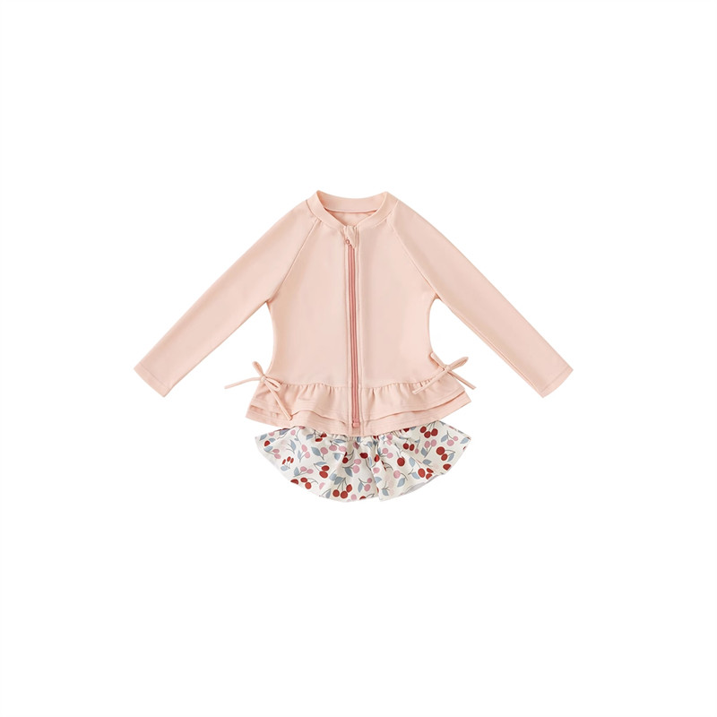 INSbobo儿童泳衣女孩分体泳衣套装宝宝泳衣长袖泳装泳衣裙夏装潮,淘宝优惠券,粉丝福利购,淘宝优惠卷