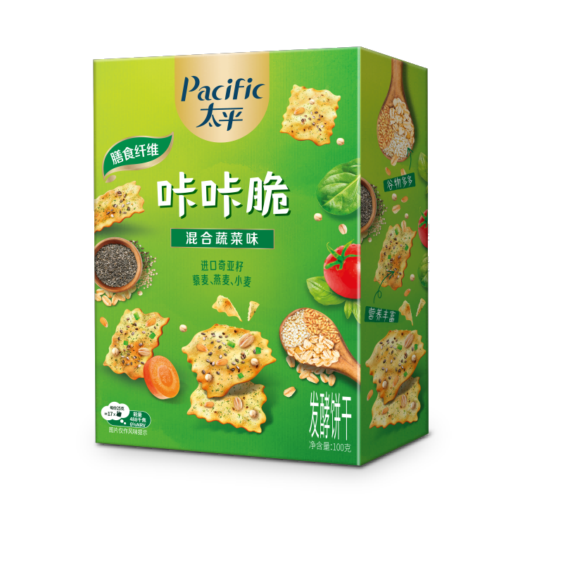 太平苏打饼干咔咔脆混合蔬菜味100g轻脆代餐 - 图3