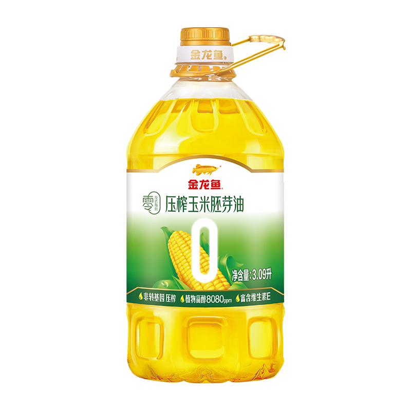 金龙鱼零反式脂肪压榨玉米胚芽油3.09L/桶富含甾醇营养清爽不腻 - 图0