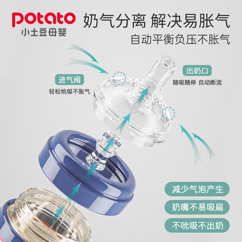 小土豆/Potato婴儿ppsu奶瓶吸管水杯奶嘴鸭嘴吸嘴300ml*1宝宝