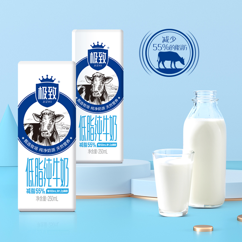 三元 极致高品质低脂纯牛奶250ml*12盒*2箱3.6g乳蛋白 健身伴侣 - 图3