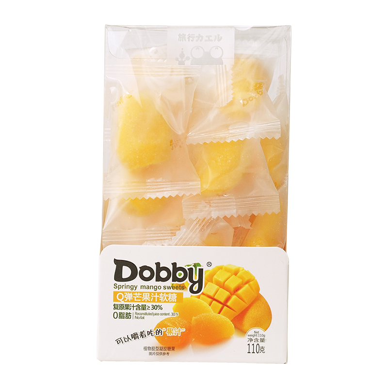 Dobby哆比芒果汁软糖水果QQ糖110g*1盒结婚喜糖儿童零食独立装 - 图0