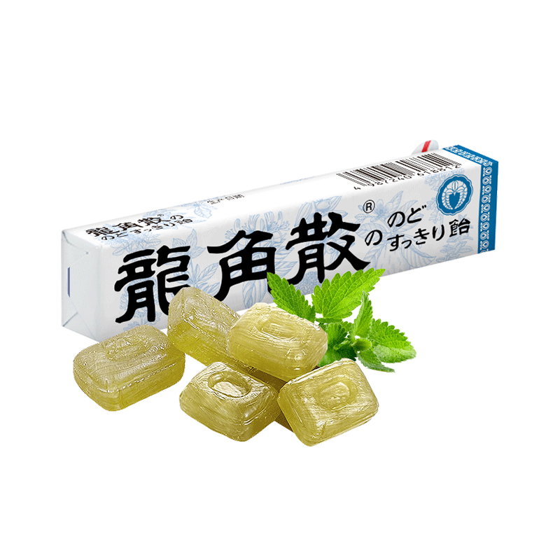 进口龙角散草本润喉糖薄荷草本味40g条装清凉护嗓硬糖 - 图0