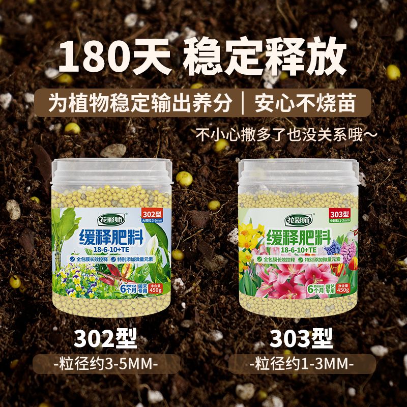 花彩师缓释肥花卉园艺植物颗粒肥料高磷控释肥爆花生长均衡营养 - 图2