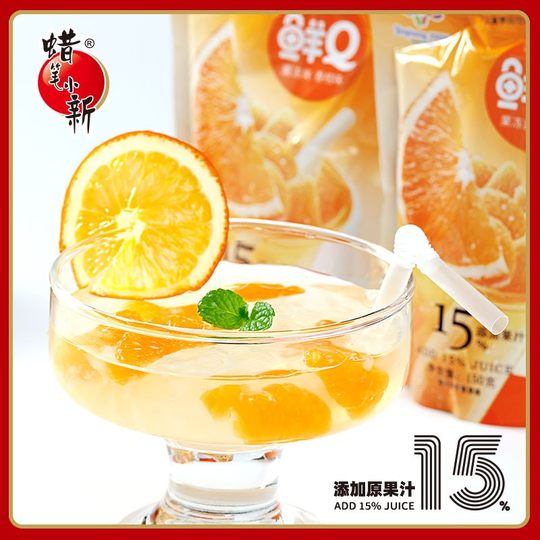 蜡笔小新鲜Q果冻爽可吸果冻黄桃菠萝儿童休闲零食囤货批发