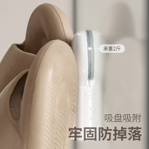 懒角落浴室拖鞋架置物架免打孔壁挂式架子吸盘卫生间沥水专用厕所 - 图2