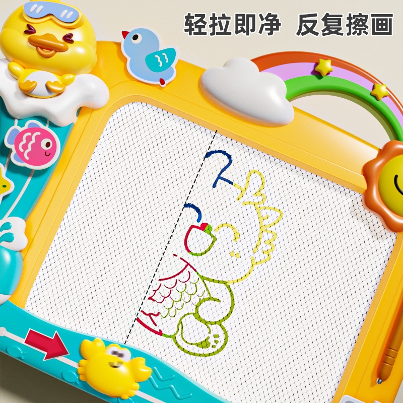 儿童家用画板婴幼儿磁性写字板涂鸦绘画玩具可擦无尘宝宝六一礼物 - 图1