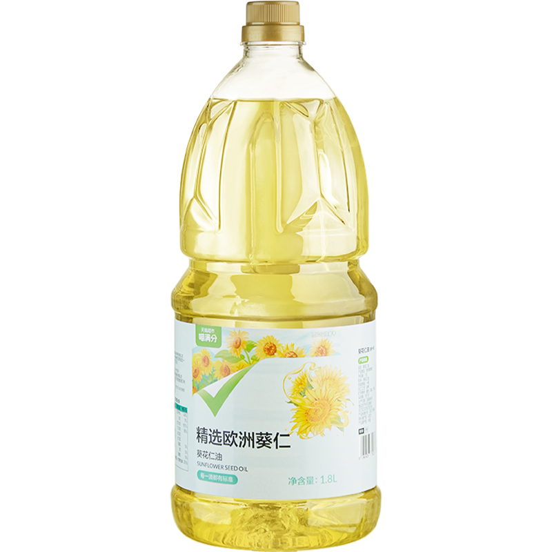 喵满分压榨葵花籽油1 8l葵花仁油物理压榨一级欧洲