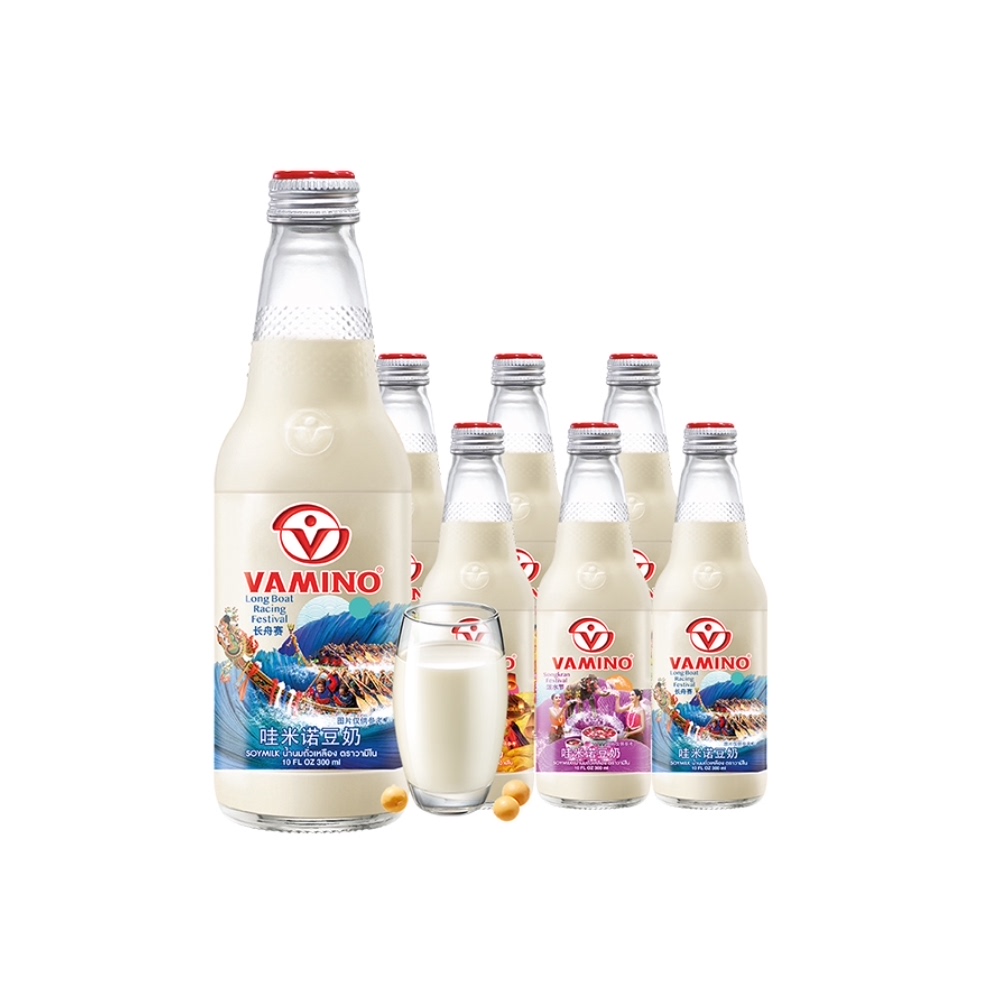 【进口】泰国原装vamino哇米诺原味豆奶300ml*6瓶网红早餐豆奶