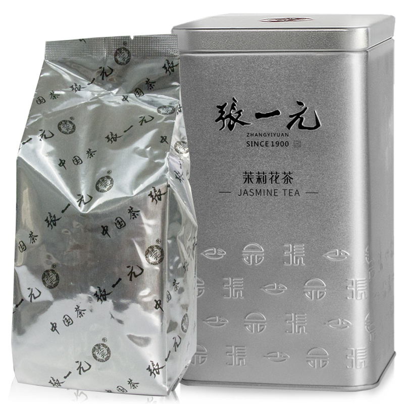 绿茶茶叶茉莉香浓 240g 张一元特级茉莉花茶香茗银桶 绿茶茶叶茉莉香浓 240g 张一元特级茉莉花茶香茗银桶