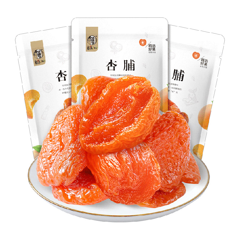 华味亨杏脯100g*3包特产零食果干干果水果干蜜饯果脯袋装红杏干 - 图0