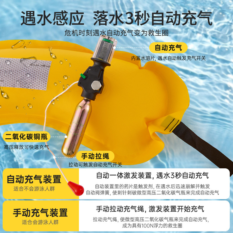 3W便携式落水保自动充气带破窗锤车载救生圈汽车溺水自救应急装备,淘宝优惠券,粉丝福利购,淘宝优惠卷